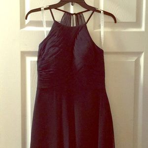 Dark Navy Mid Length Bridesmaid Dress